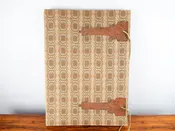 Antique English Arts & Crafts Canvas Portfolio Art Book Cover Cottage Decor 1900