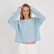 Archer Cashmere - Sloan Cotton Sweater in Sky Blue
