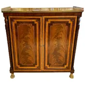George III Mahogany and Satinwood Book Cabinet