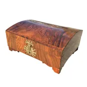 18th Century Walnut and Feather Banded Dome Top Box.