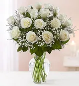 18 White Rose Vase