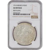 1914 Mexico Caballito Peso NGC AU Details RARE KM#453