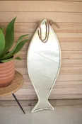 Fish Mirror with Rope Hanger  - Nautical Decor
