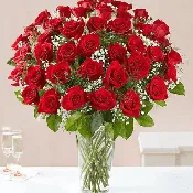 4 Dozen Red Rose Vase