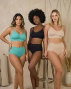 3 Pack Ribbed Seamless Brief with Lace Trim