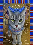 Bastet Wannabe, oil painting