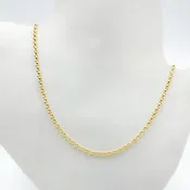 000HVR0344000. 14K Solid Yellow Gold Round Rolo Hollow Chain Necklace