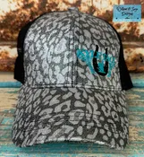 Kyle Tack Logo Glitter Hat Leopard Black/Black