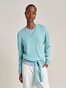 Ben V Neck Sweater in Aqua