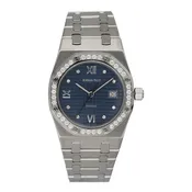 Audemars Piguet 15088ST Diamond Blue Dial Ladies Watch Box Papers