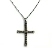 1.00 Carat Antique Diamond Cross Pendant