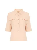 Cotton gabardine polo shirt