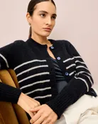 Alpaca Breton Stripe Cardigan