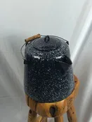 Black Vintage Speckled Graniteware Coffee Pot