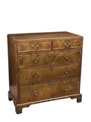 18th Century George I Walnut Feather Banded Chest