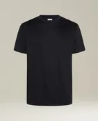 BLACK COTTON CREW-NECK T-SHIRT