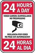 24 Hours A Day Video Camera Surveillance No Trespassing (In Spanish Too)