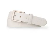 1-1/2" Matte American Alligator Belt with Brushed Nickel and Gold Buckles