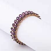 American 18kt Gold, Amethyst &amp;amp; Diamond Julius Cohen Bracelet