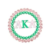 AKA Brooch Pink Green AKA Round Pin