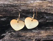Matte Finish Gold Heart  Engraved Monogram Earrings