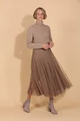 100% Extra Fine Cashmere Turtle Neck Sweater with Rhinestones