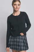 Adeline Crew Neck Button Up Cardigan