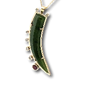 Jade &amp;amp; Diamond Horn Pendant