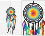 10"D & 20"L Rainbow Crochet Dreamcatcher DC10324K