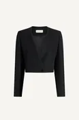 Astrid Cropped Blazer in Wool Gazar
