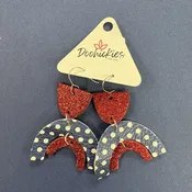 2.5" Red & Navy Glitter Patriotic- Earrings