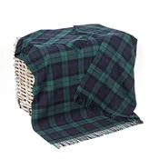 100% Irish Wool Tartan Throw Blanket - Blackwatch Plaid (54" x 71")
