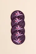 4 Pack Coasters - Aubergine Bird of Paradise