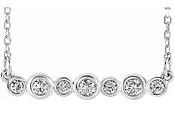 Diamond Bubbles Bezel Set Bar Necklace – 0.20ctw