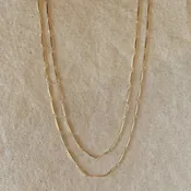 18k Gold Fill Diamond Cut Straw Chain Necklace