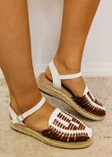 Eshani White Cognac Sandals