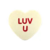 12" Flocked Conversation Heart - White Luv U