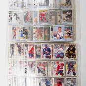 1990s Hockey Trading Card Collection in Plastic Sleeves - 25+ Pages