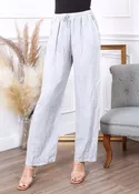 100% Linen Drawstring Pants- 30132