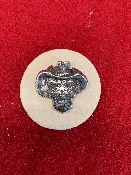Cowboy Sugar Skull Concho – Antique Silver 1″ x 1 1/4″