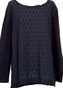 45rpm 45R JAPAN. Navy Color Front Lace Switching Shirt