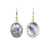 Bezeled Dendritic Opal Earrings by Sarah Richardson