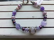 Artist-Made Bracelet in Purples with Tibetan Focal Bead