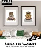 Animals in Sweaters- Artful Embroidery