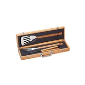 3 Piece BBQ Gift Set with Bamboo Case