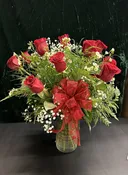 12 Roses  Arrangement w/ filler — Corner Creations by Dana