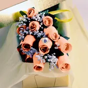 Georgia Peach Wax Dipped Roses w/ Surprise Jewelry