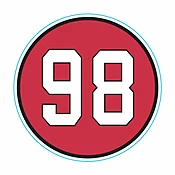 #98 Black Red White Sticker