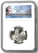 2017 P Washington Quarter Ellis Island NGC MS 67