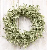 24" Flocked Herb Leaves Wreath